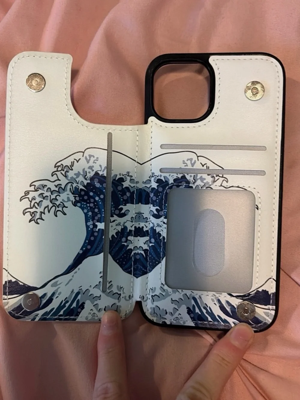 Amazon White & Navy Wave Art Phone Case iphone 13